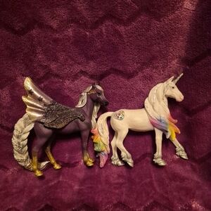 Schleich Bayala Rainbow Love Unicorn & Star Pegasus Figurine Lot Horses